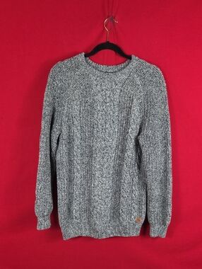 THE NORMAL BRAND Cable Knit Sweater Gray Mens Size Large